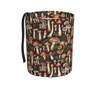 FuriTou Wild Forest Mushrooms Car Trash Can Collapsible Hanging Trash Cans Portable Car Garbage Bin Fit Cars Truck