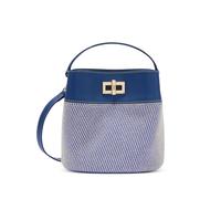 Furla Amelia striped leather bucket bag - Blue One Size