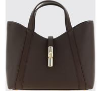 FURLA Goccia Small Grained Leather Tote Bag by with Snap Closure