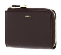 Furla Leather Card Holder Vitello Night Goccia Card Case Espresso Dark Brown