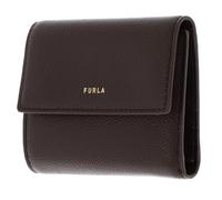 Furla Leather Purse Vitello Night Goccia Compact Wallet Espresso Dark Brown