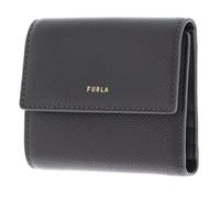 Furla Leather Purse Vitello Night Goccia Compact Wallet Urban Gray