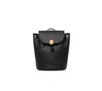 Furla Moonlight S Black Leather Backpack with Button 11 x 24 x 13 cm | 100% leather, 11 x 9.4 x 5.1 inches, adjustable shoulder straps, flap closure, inner pocket