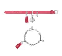 Furla Stacy Women's Quartz Pink Stainless Steel Chain Calfskin Leather Watch Furla Pink One Size