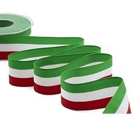 Furlanis - Satin Italian Flag Ribbon, Decorative Ribbon, Gift, Christmas Packing, Wedding, Party, Made in Italy - Green Flag, 40 mm x 25 m