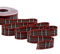 Furlanis Scottish Satin Ribbon, Canvas, red, 23mm x 25m
