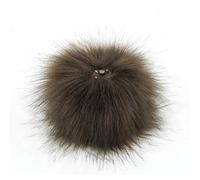 Furling Pompoms DIY 12pcs Faux Fox Fur Fluffy Pompom Ball for Knitting Hats,Bags,Keychains,Shoes,11cm(4.3") (Coffee)