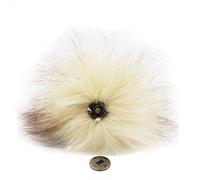 Furling Pompoms DIY 12pcs Faux Fox Fur Fluffy Pompom Ball for Knitting Hats,Bags,Keychains,Shoes,11cm(4.3") (Beige)