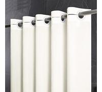 Furlinic Beige Shower Curtain Polyester Mould Proof Resistantand Waterproof Washable Extra Long Bath Curtains with Weight Tape for Wetroom 78x96 Inch.