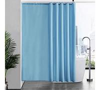 Furlinic Shower Curtain 78x78 Polyester Bath Sky Blue Water Resistant Curtains Anti Mould 200cm Drop Weighted and Extra Wide for Bathtub in Wet Room Bathroom.