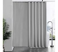 Furlinic Shower Curtain Light Grey Waterproof Mould Proof Resistantand Bath Curtains 240x180cm Washable Polyester Fabric Extra Wide with Weight Tape for Wet Room 94x72 Inch.