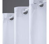 Furlinic Shower Curtain Luxury Mildew Resistant and Waterproof White Polyester Weighted Curtains for Wetroom or Bathroom 72x84 Inch.