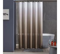 Furlinic Shower Curtains for Bathroom Mould Proof Resistantand 78x78 Inch Polyester Fabric Bath Curtain Waterproof Washable with 12 Hooks for Wetroom White to Brown 200x200cm.