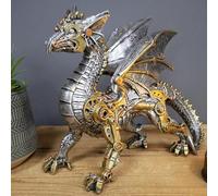 Furlinkhm Mechanical Punk Style Dragon Sculpture - Steampunk Animal Statue for Modern Home Decor - Resin Carved Art for Coffee Table, Living Room, Entrance, Shelf