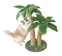 Furlogy Cat Scratching Post, 87cm Tall Cat Scratcher Post with Natural Sisal Rope, 5 Interactive Toy Balls and 2 Curved Design Scratching Posts for Indoor Cats and Kittens (Style B)
