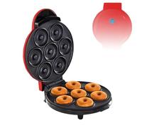 FURLOU Mini Donut Maker Machine, Non Stick 7-holee Electric Doughnut Maker, Small Donut Snack Machine, Mini Donuts Machine For Home Breakfast, Maker Delicious Friendly Breakfast, Snacks, Desserts red
