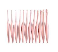 Furls Crochet Hook, Blush Streamline Metal Polished & Matte Finish, Ergonomic Handle Crochet Hooks 7" (Blush - Polished, F - 3.75MM)