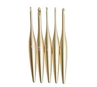 Furls Crochet Hook, Gold Streamline Metal Matte Finish & Polished, Ergonomic Handle Crochet Hooks 7" (Gold - Matte Finish, G - 4.00MM)