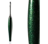 Furls Crochet Hook, Odyssey Emerald Green, Nickel Plated Tip for Effortless Glide, Ergonomic Handle Crochet Hooks 7" (Odyssey - Emerald Green, F - 3.75MM)