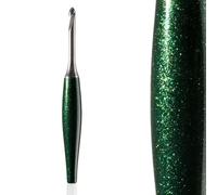 Furls Crochet Hook, Odyssey Emerald Green, Nickel Plated Tip for Effortless Glide, Ergonomic Handle Crochet Hooks 7" (Odyssey - Emerald Green, K - 6.50MM)