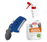 FURminator deShedding tool+Nature's Miracle Stain and Odour Remover Free! * - deShedding Tool Short Hair L Width 9.6cm + Nature's Miracle Cat & Dog Set-In Stain and Odour Remover (709ml)