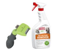 FURminator deShedding tool+Nature's Miracle Stain and Odour Remover Free! * - Long Hair S Width 3.8cm + Nature's Miracle Cat & Dog Set-In Stain and Odour Remover (709ml)