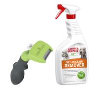 FURminator deShedding tool+Nature's Miracle Stain and Odour Remover Free! * - Short Hair S width 3.8cm + Nature's Miracle Cat & Dog Set-In Stain and Odour Remover (709ml)
