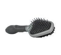 FURminator Dual Grooming Brush | Metal Bristles Detangle & Massage, Boar'S Hair Smooths & Shines, Ergonomic Handle For Comfort