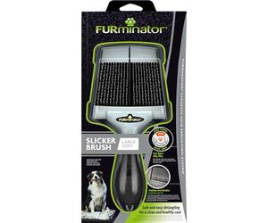 FURminator Slicker Brush Size L Soft - Large Brush with Soft Bristles for Dogs and Cats with Silky or Wire Fur