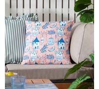 furn. Aegina Peach Printed Polyester Filled Outdoor Cushion 45 x 45cm - Orange - Wilko