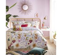 furn. Alchemy Duvet Cover Set (Multicolour - Super King) | Reversible abstract symbol print with a floral reverse in soft polycotton