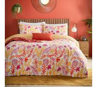 Furn Alentejo Floral Bird Duvet Cover Set in Orange | Size: King Furn Orange King