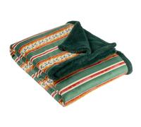 Furn All Wrapped Up Velvet Striped Throw - Emerald/Red - Emerald/Red - 130cm x 180cm