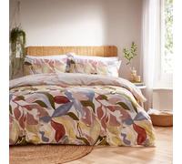 furn. Amarosa Duvet Cover Set (Plaster - Single) | Reversible hand-painted abstract floral design for contemporary bedrooms