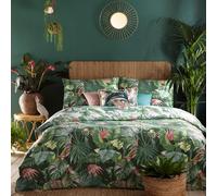 furn. Amazonia Tropical King Size Jade Duvet Set - Green - Wilko