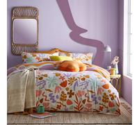 Furn. Amelie Floral Reversible Duvet Cover Set, Double, Orange