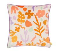 Furn Amelie Velvet Doodles Cushion Cover - Multicoloured - 43cm x 43cm - Multicoloured - 100% Polyester