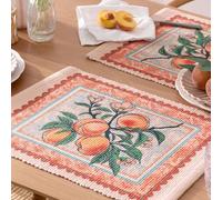 furn. Anemone Peaches Indoor/Outdoor Placemat - Multi - 46x36