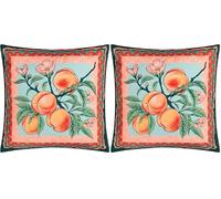 furn. Anemone Peaches Printed Outdoor Cushion Cover - Durable, Water-Resistant & Reversible for Year-Round Use (Cover Only, 45x45cm) (Pack of 2)