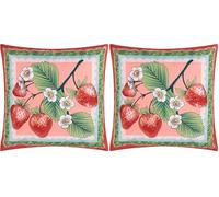 furn. Anemone Strawberries Printed Outdoor Cushion Cover - Durable, Water-Resistant & Reversible for Year-Round Use (Cover Only, 45x45cm) (Pack of 2)