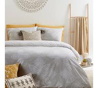 furn. Anise Super King Duvet Cover Set, Cotton, Polyester, Grey