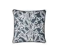 Furn Annika Floral Leaf Printed Cushion In Dark Grey Dark Grey 50cm x 50cm