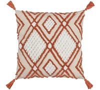 furn. Aquene Polyester Filled Cushion, Natural/Brick, 50 x 50cm