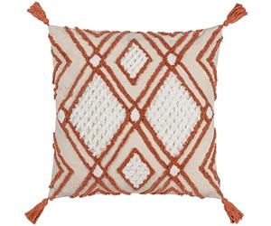 furn. Aquene Polyester Filled Cushion, Natural/Brick, 50 x 50cm