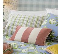 furn. Araya Striped Velvet Frilled Polyester Filled Cushion