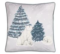 furn. Arcticus Bear Feather Filled Cushion (Blue - 45x45cm)