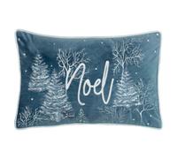 Furn. Arcticus Noel Embroidered Piped Velvet Feather Rich Cushion