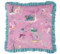 furn. Athena Polyester Filled Cushion - Soft Velvet Mythological Creature Ruffle Trim Decorative Pillow (Lilac/Mineral - 45x45cm)