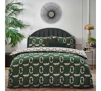 Furn. Avalon Geometric Reversible Duvet Cover Set, King, Green