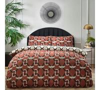 Furn Avalon Geometric Duvet Cover Set - Brick - King - Brick - 50% Cotton/50% Polyester